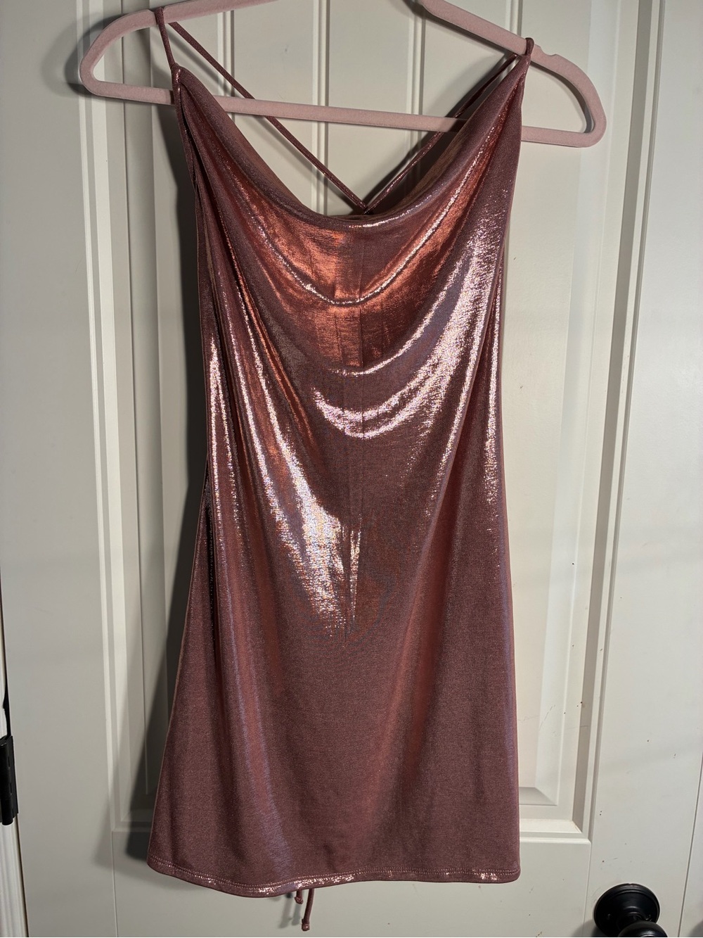 NWT silence + noise Rose Metallic Cowl Slip Dress women’s sz large